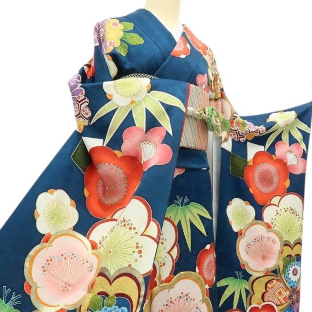 六花-RIKKA- 正絹 金駒刺繡 トールサイズ 梅 桜 橘 笹❀めでたさ全開