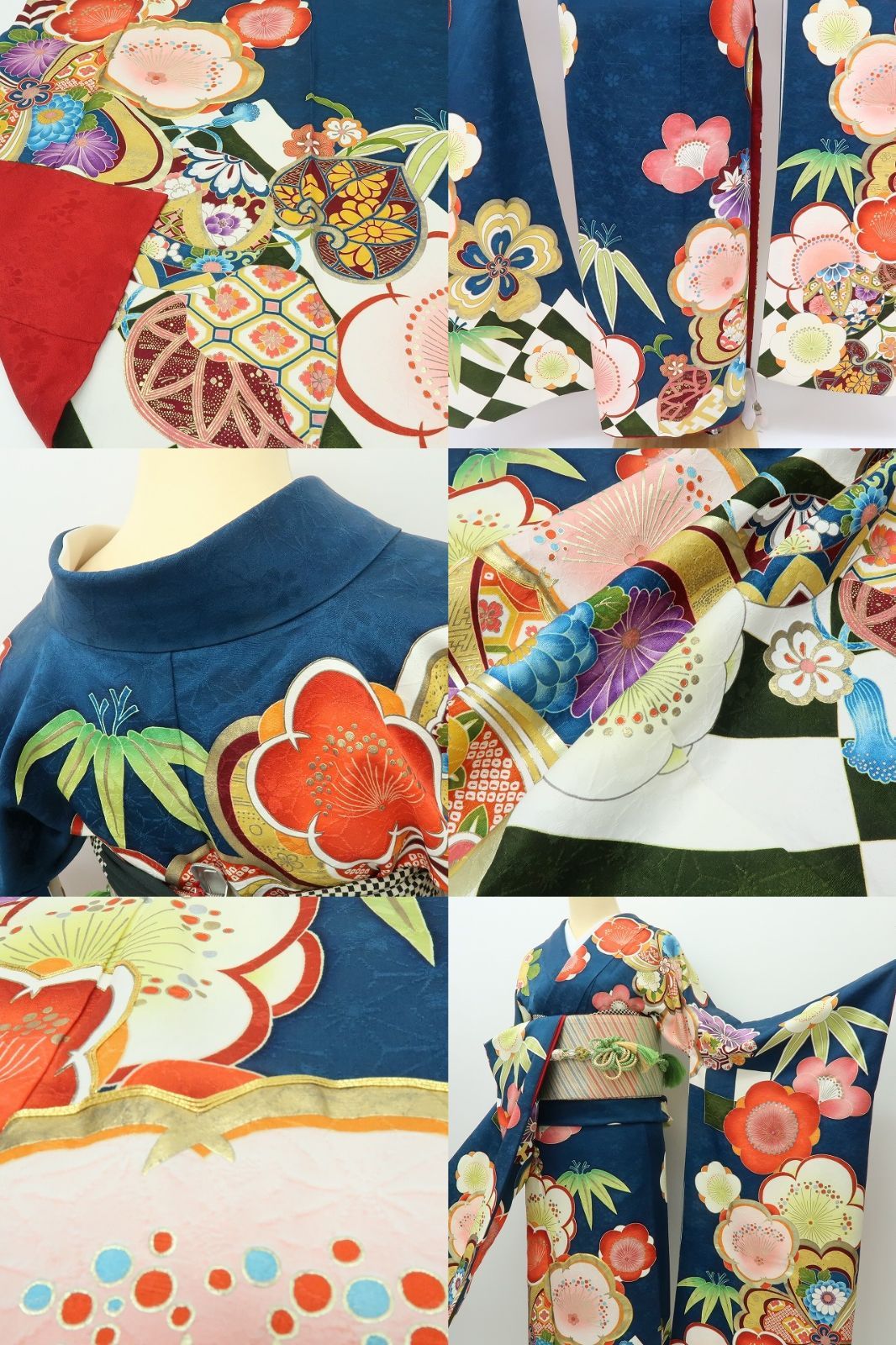 六花-RIKKA- 正絹 金駒刺繡 トールサイズ 梅 桜 橘 笹❀めでたさ全開