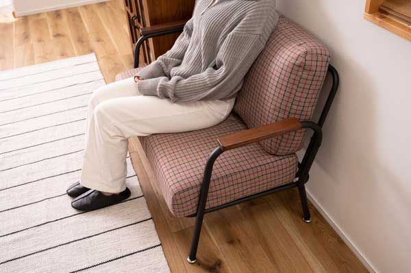  ２人掛けソファ レトロデザイン チェック柄 W110×D63×H75×SH38cm ポケットコイル No.102 グレー リクライニングソファ北欧 2人掛け 3人掛けソファ ソファ ソファベッド