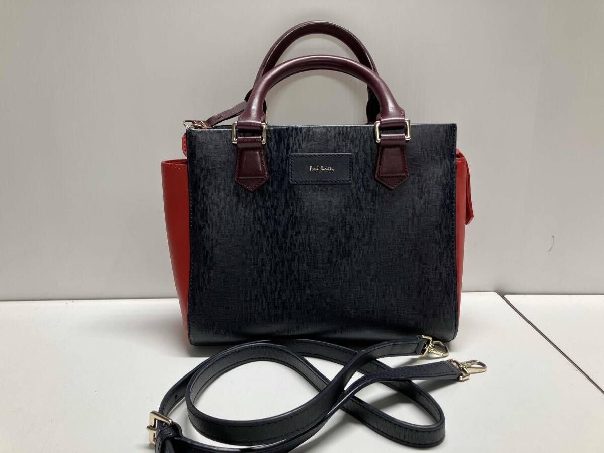 PAUL SMITH （ポールスミス）バイカラー レザー ショルダーバッグ 