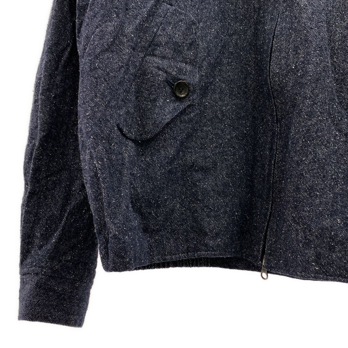 【美品】  un/unbient / アン | × MusterWerk / SILK NEP HARRINGTON JKT シルクネップ ハリントン スイングトップ ジャケット | 3 | インディゴ | メンズ 美品】 un/unbient / アン | × MusterWerk / SILK NEP HARRINGTON JKT