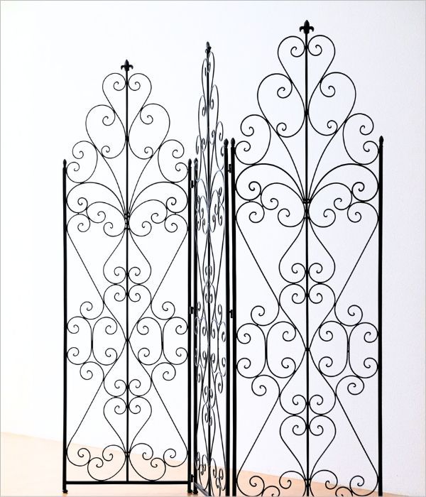 パーテーション アイアン 3連 折りたたみ アンティーク 目隠し