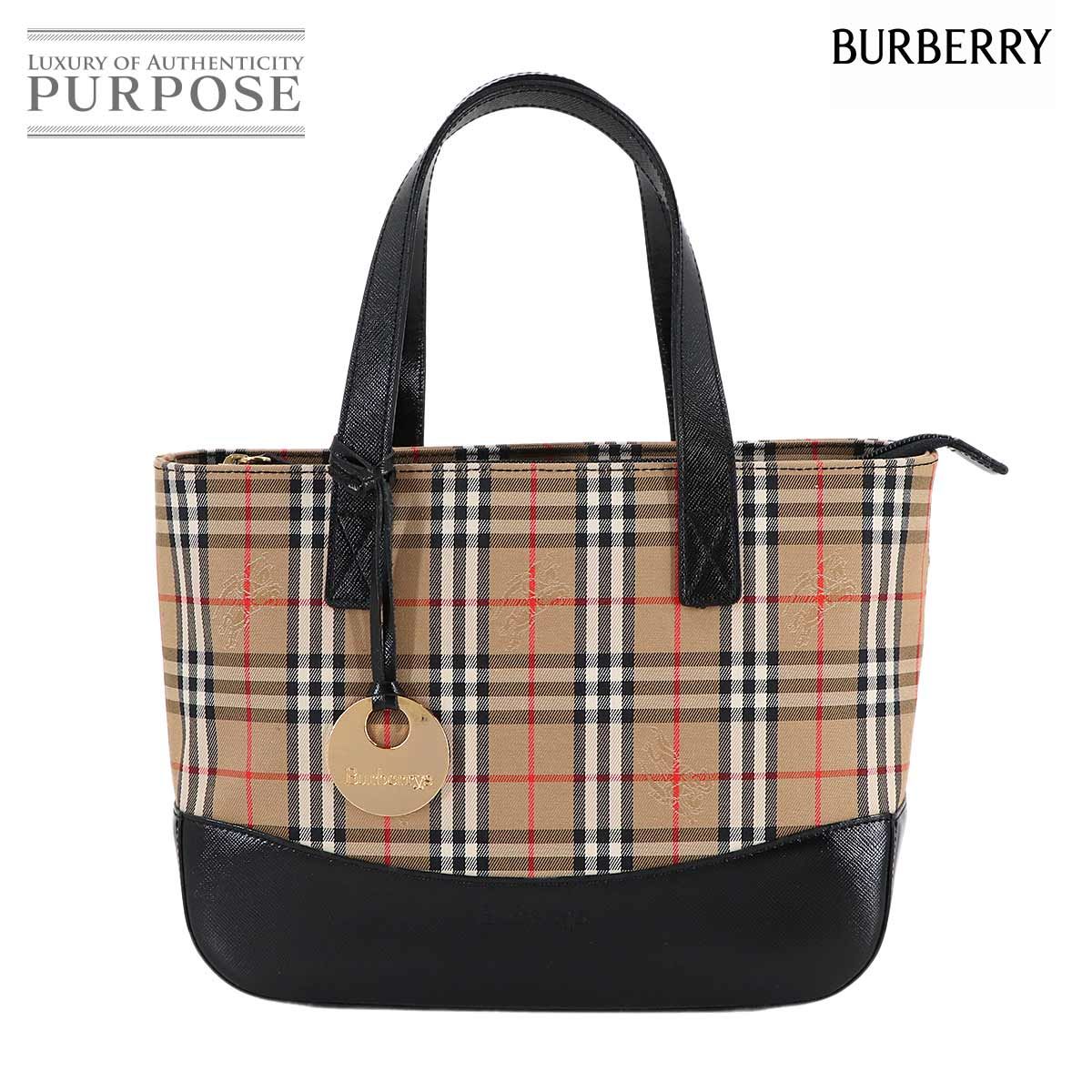 新品同様 バーバリー BURBERRY ヘイマーケットチェック ハンド バッグ