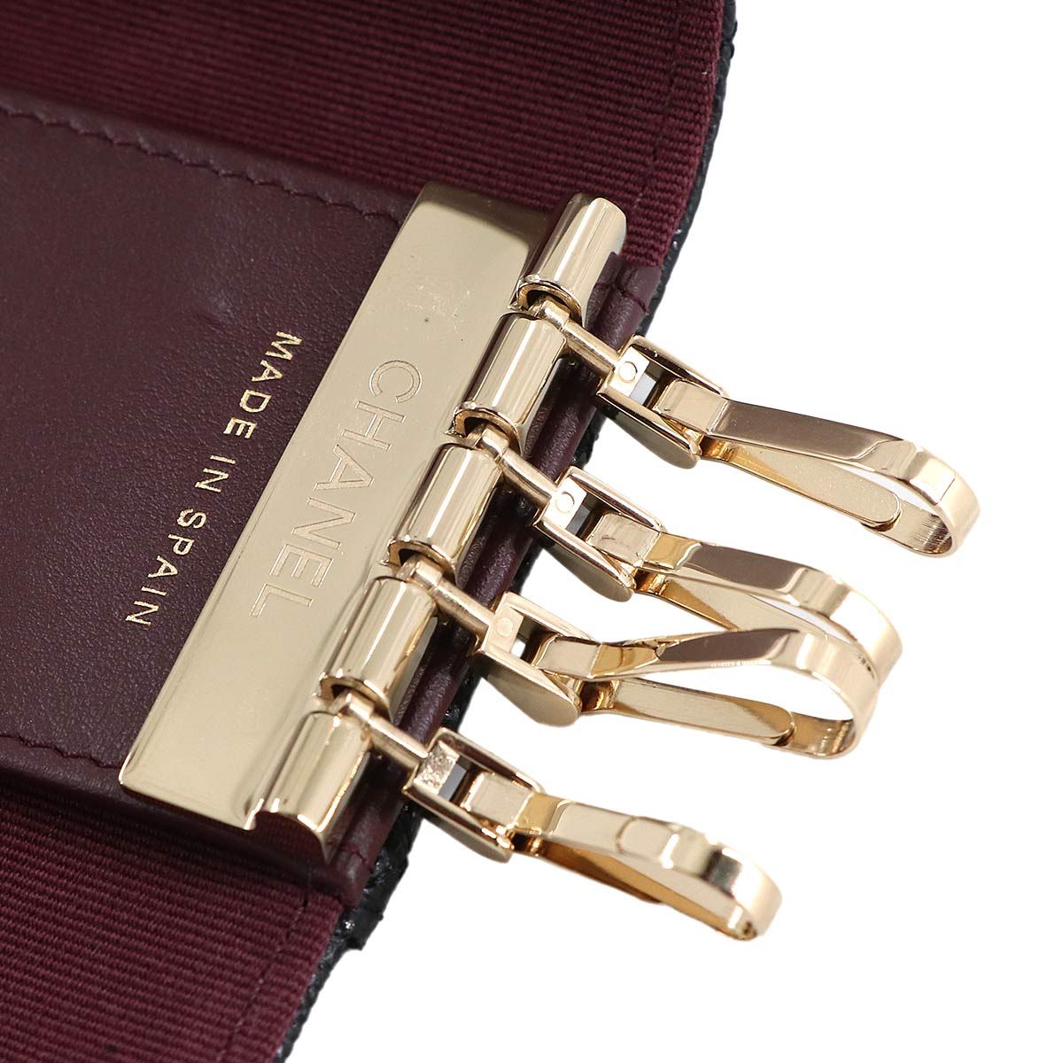 未使用 展示品 シャネル CHANEL マトラッセ 4連 キーケース キャビア