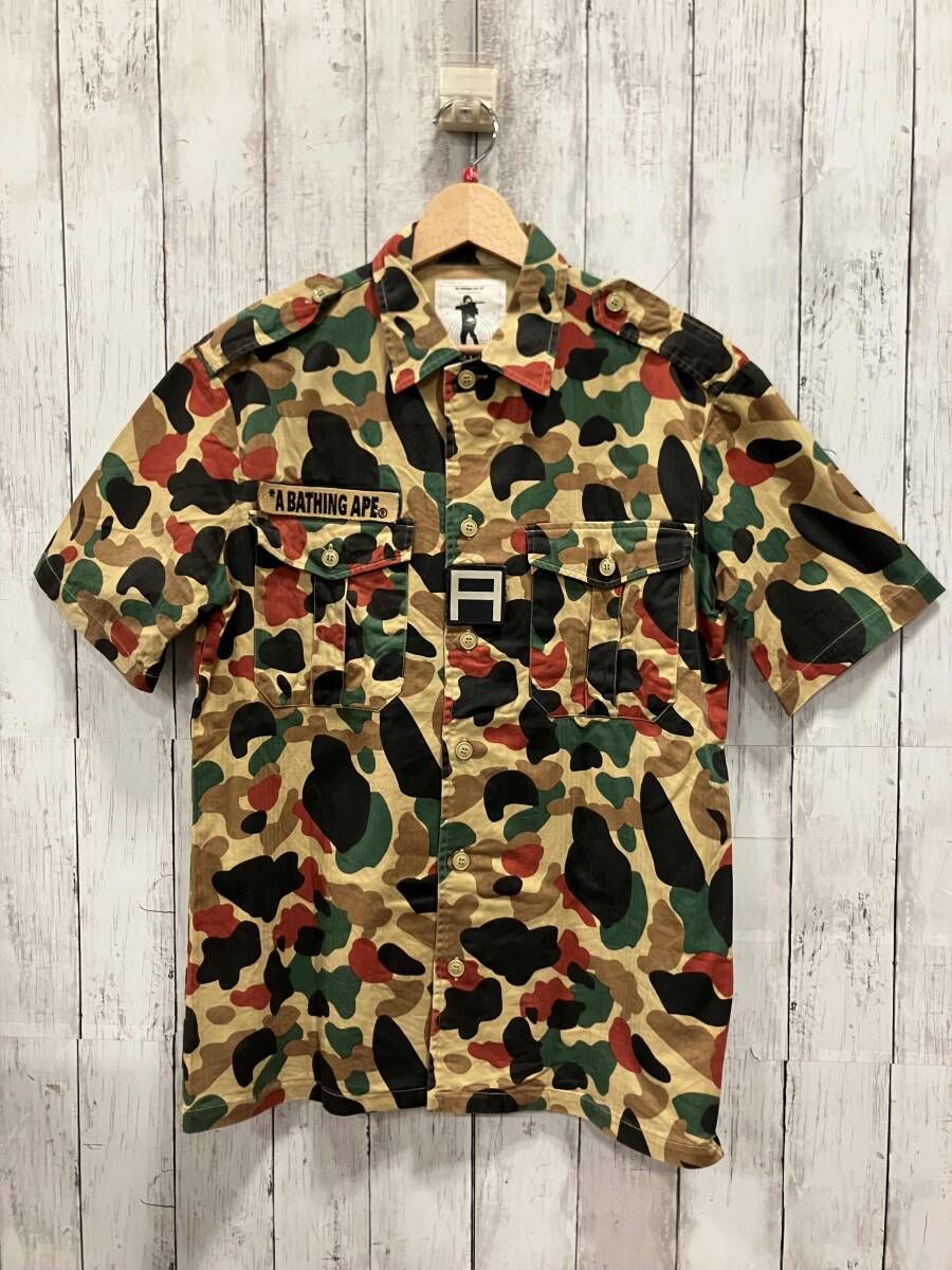 A BATHING APE アベイシングエイプ メンズ 半袖シャツ カモフラ 迷彩
