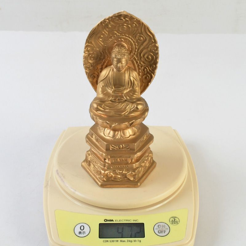仏教美術 古銅鍍金 大日如來座像 仏像 C S730 - メルカリ