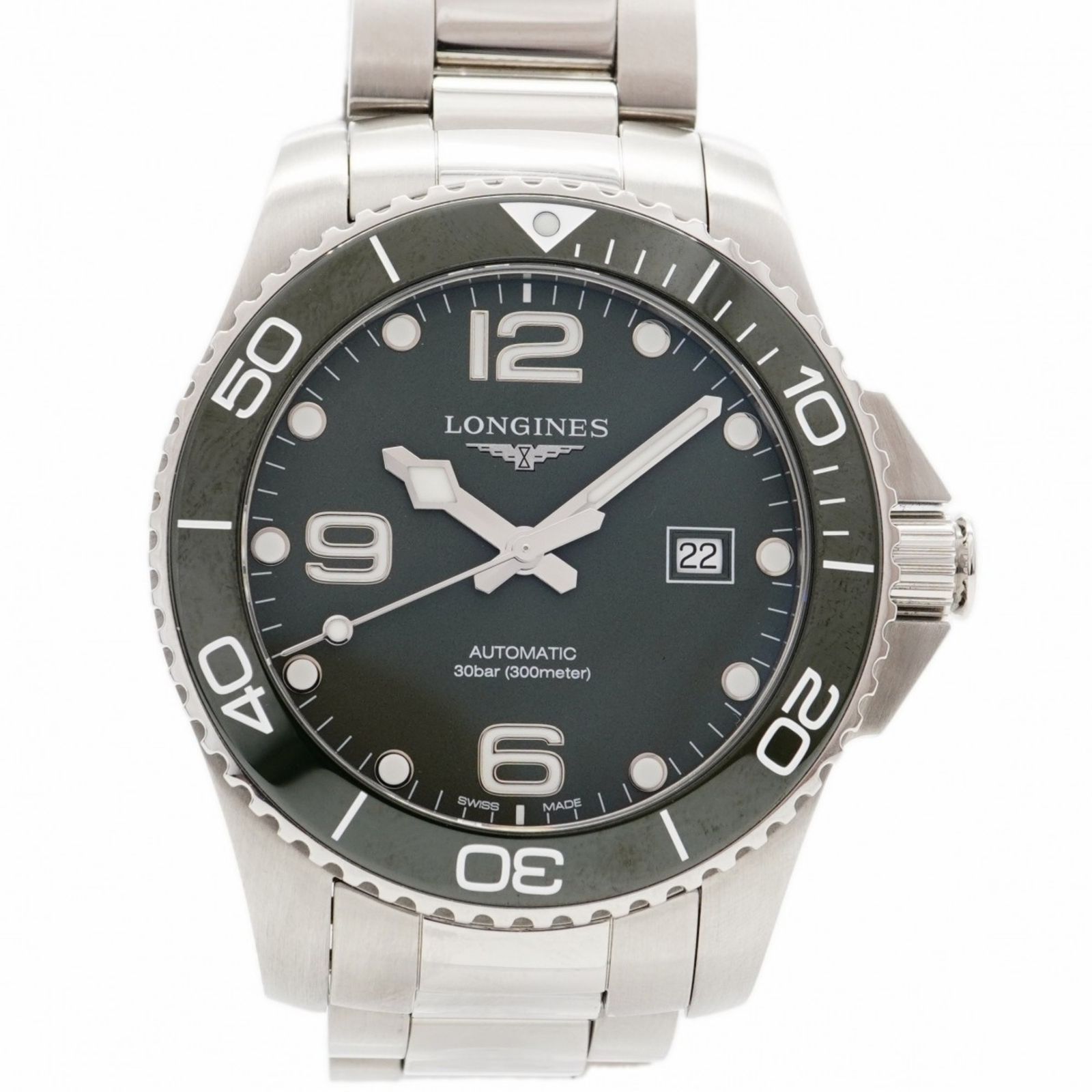 ロンジン ハイドロコンクエスト L3.782.4 グリーン文字盤腕時計 メンズ