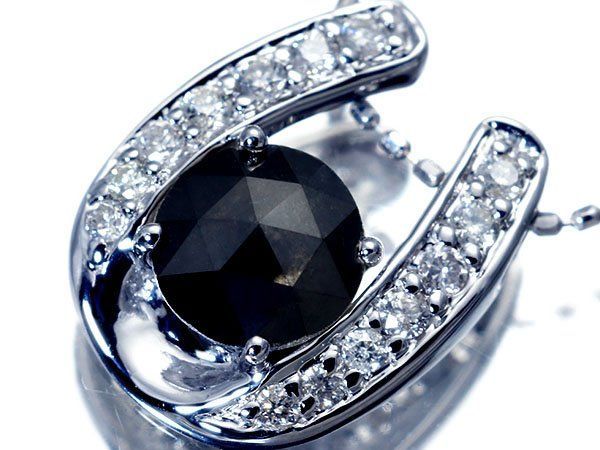 ジュエリー極】漆黒の輝き放つ！1粒天然ブラックダイヤモンド0.93ct＆