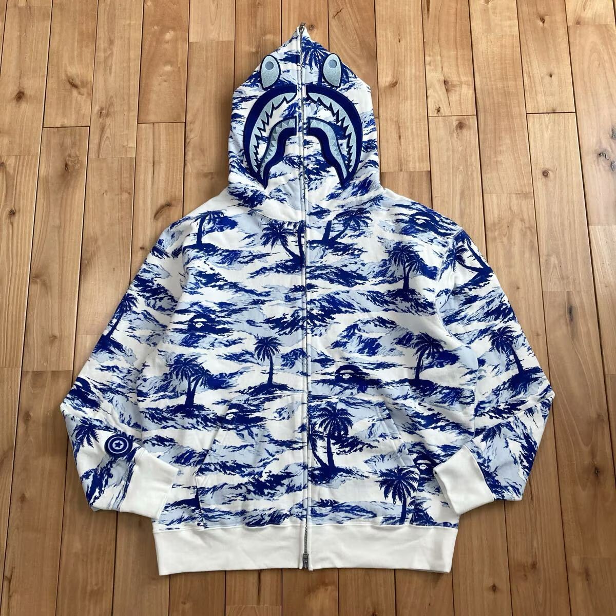 メンズ BAPE PALM TREE CAMO シャークパーカー Mサイズ shark full zip