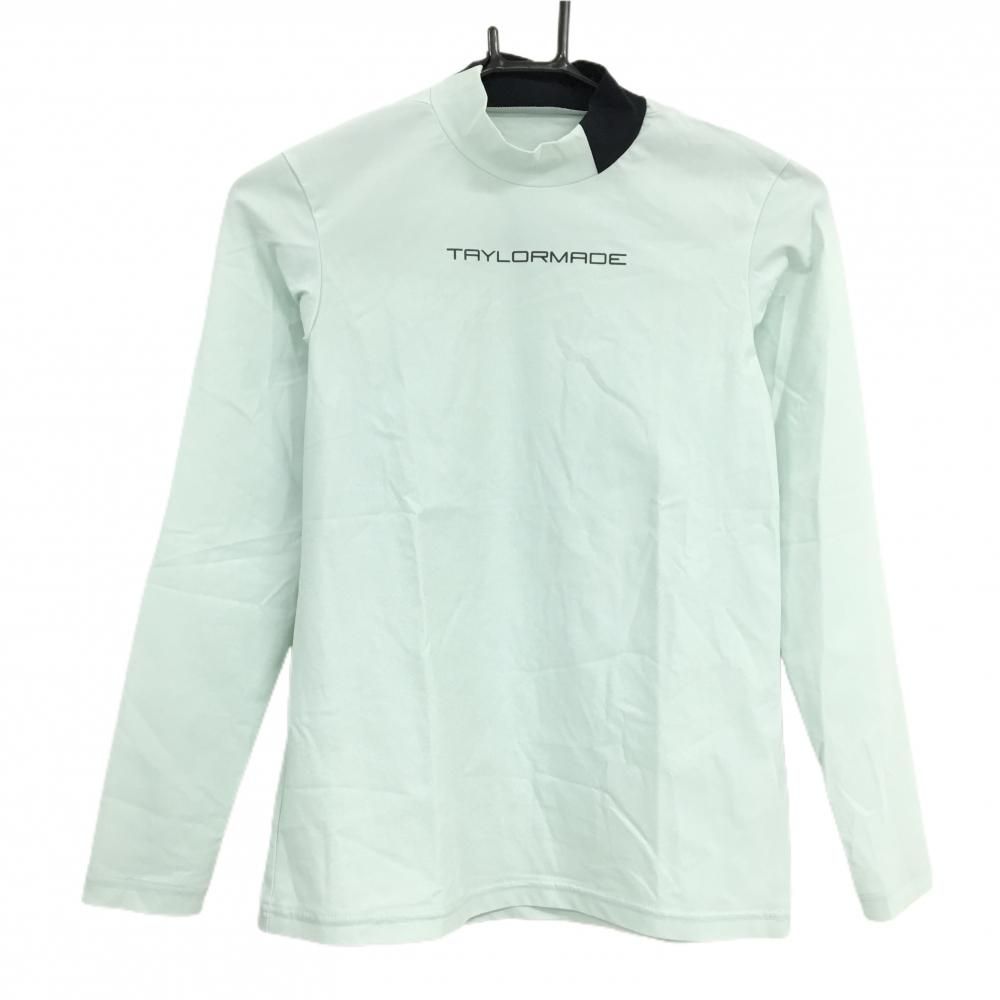 超美品】テーラーメイド 長袖ハイネックシャツ ミントグリーン×黒 ロゴ