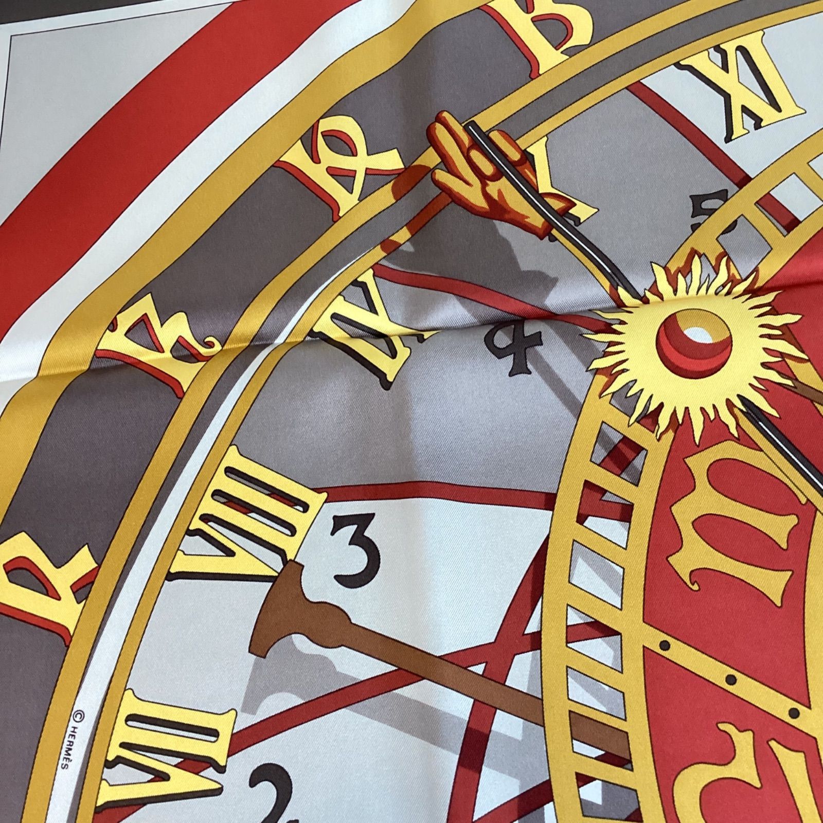 エルメス HERMES 時の仕掛け カレ90 シルクスカーフ ☆タグつき☆ …e.s