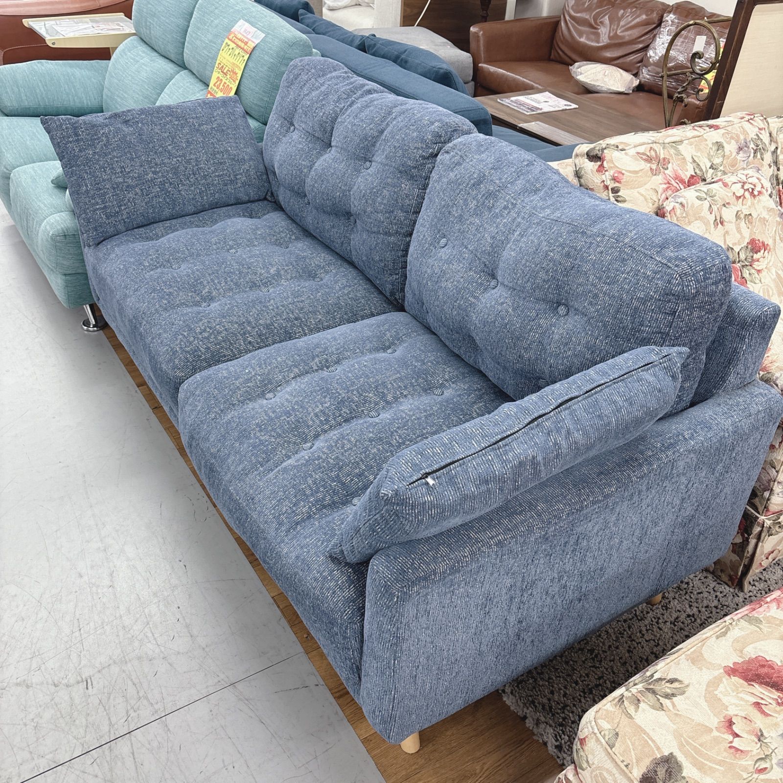 I732 🌈 名古屋市近郊配送設置無料！ 2Pファブリックワイドソファ