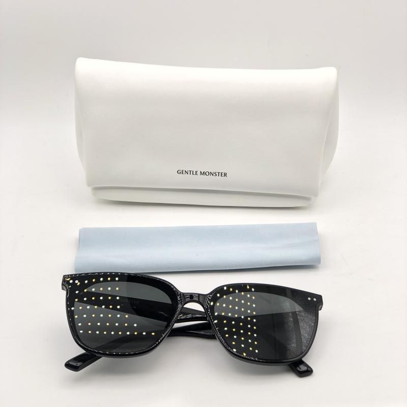 中古】GENTLE MONSTER HEIZER ブラック △テンプル歪み ジェントル