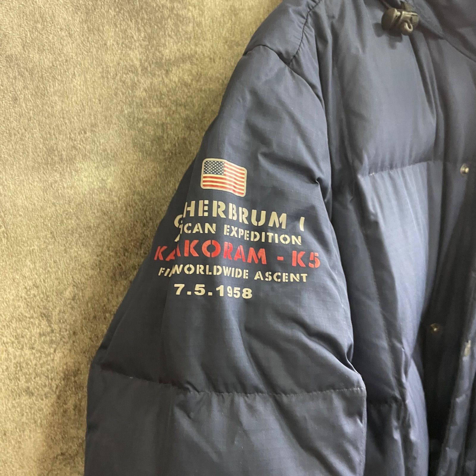U-114】Eddie Bauer ダウンジャケット L ネイビー 紺 グースダウン85 
