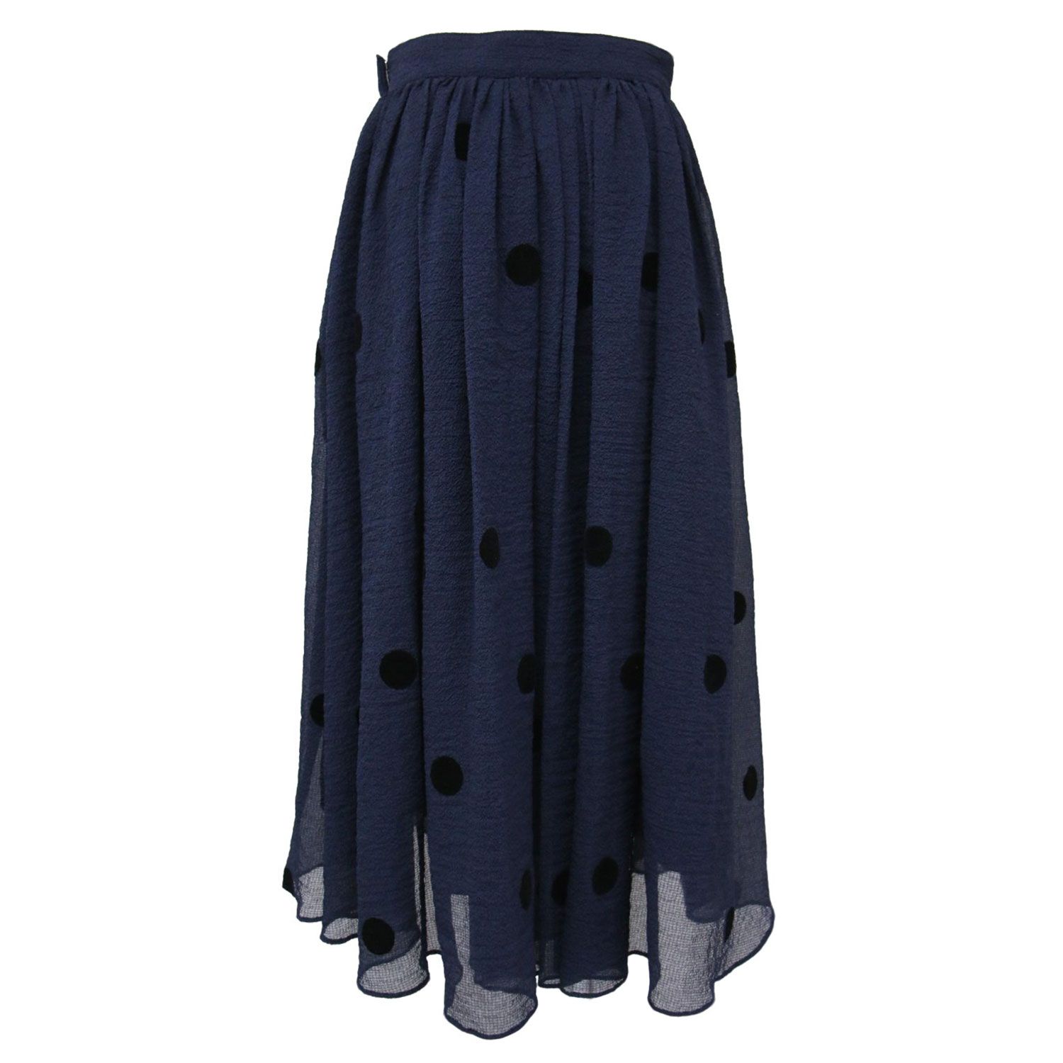 SHE Tokyo☆ネイビー フレアスカート 38 美品 SHE Tokyo シートーキョー スカート ロング ネイビー系 38(M) 23