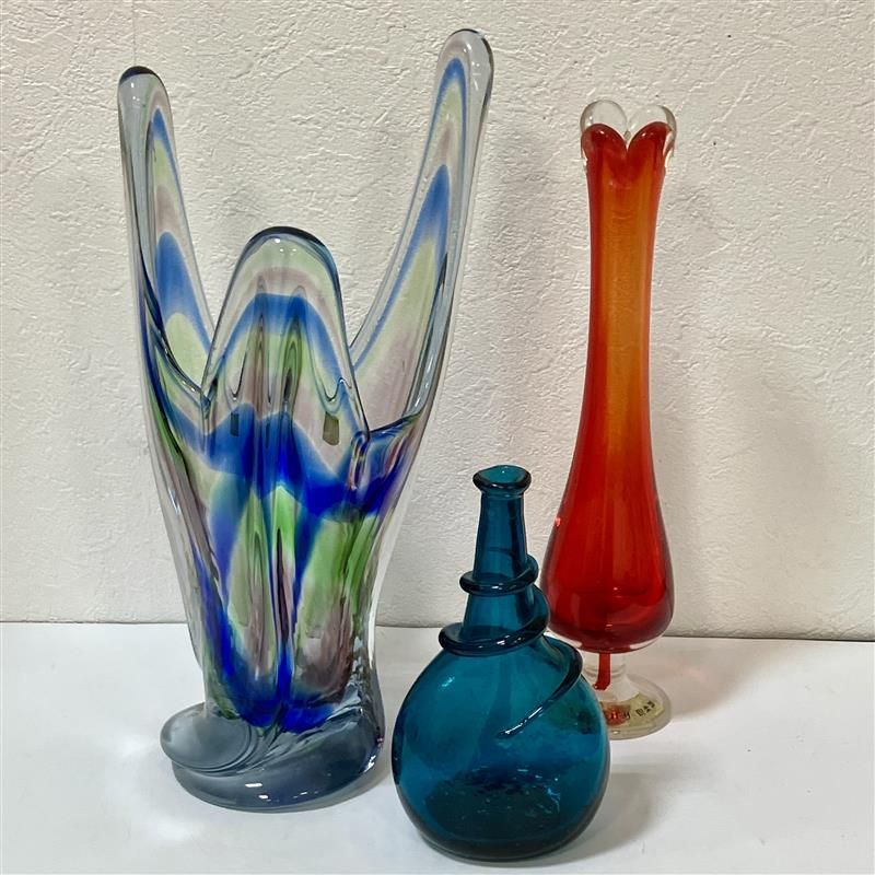 30151】花瓶3点セット マルティグラス アンティーク コレクション 現状