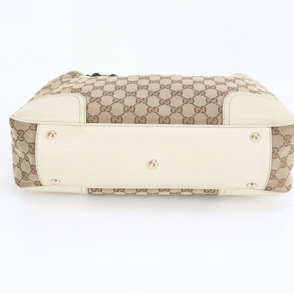 美品 グッチ GG キャンバス シェリーライン プリンシー 163805 レザー