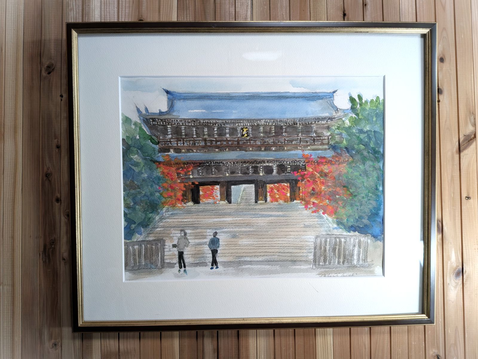 知恩院三門 京都の寺社 水彩画 F6 原画 インテリアアート - メルカリ