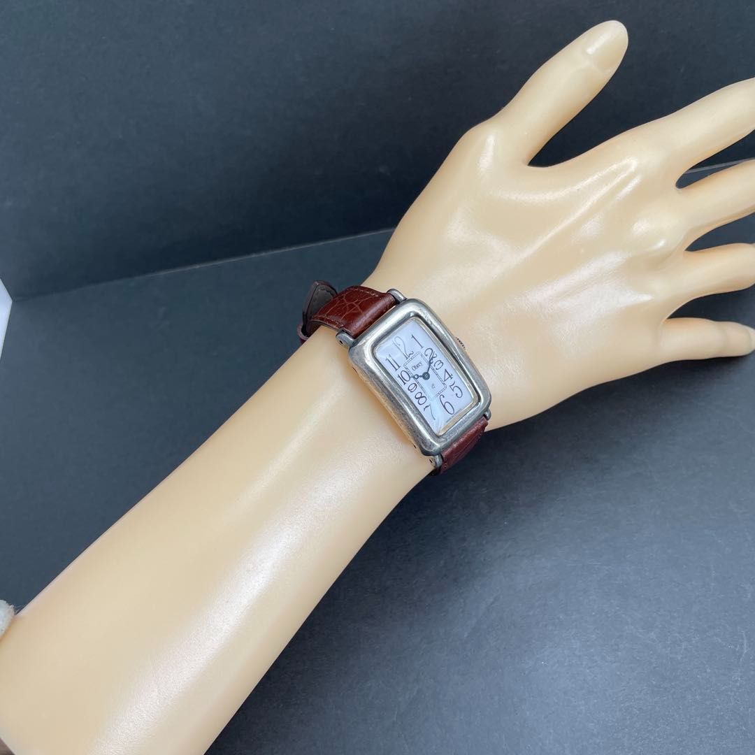 Obrey SOLID SILVER スクエア 革バンド オブレイ ソリッドシルバー