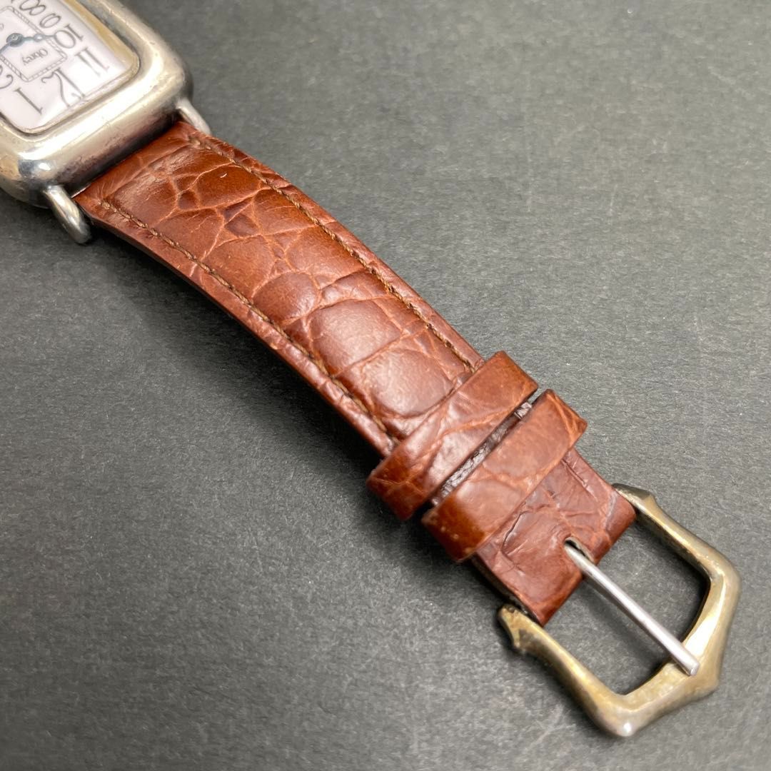 Obrey SOLID SILVER スクエア 革バンド オブレイ ソリッドシルバー