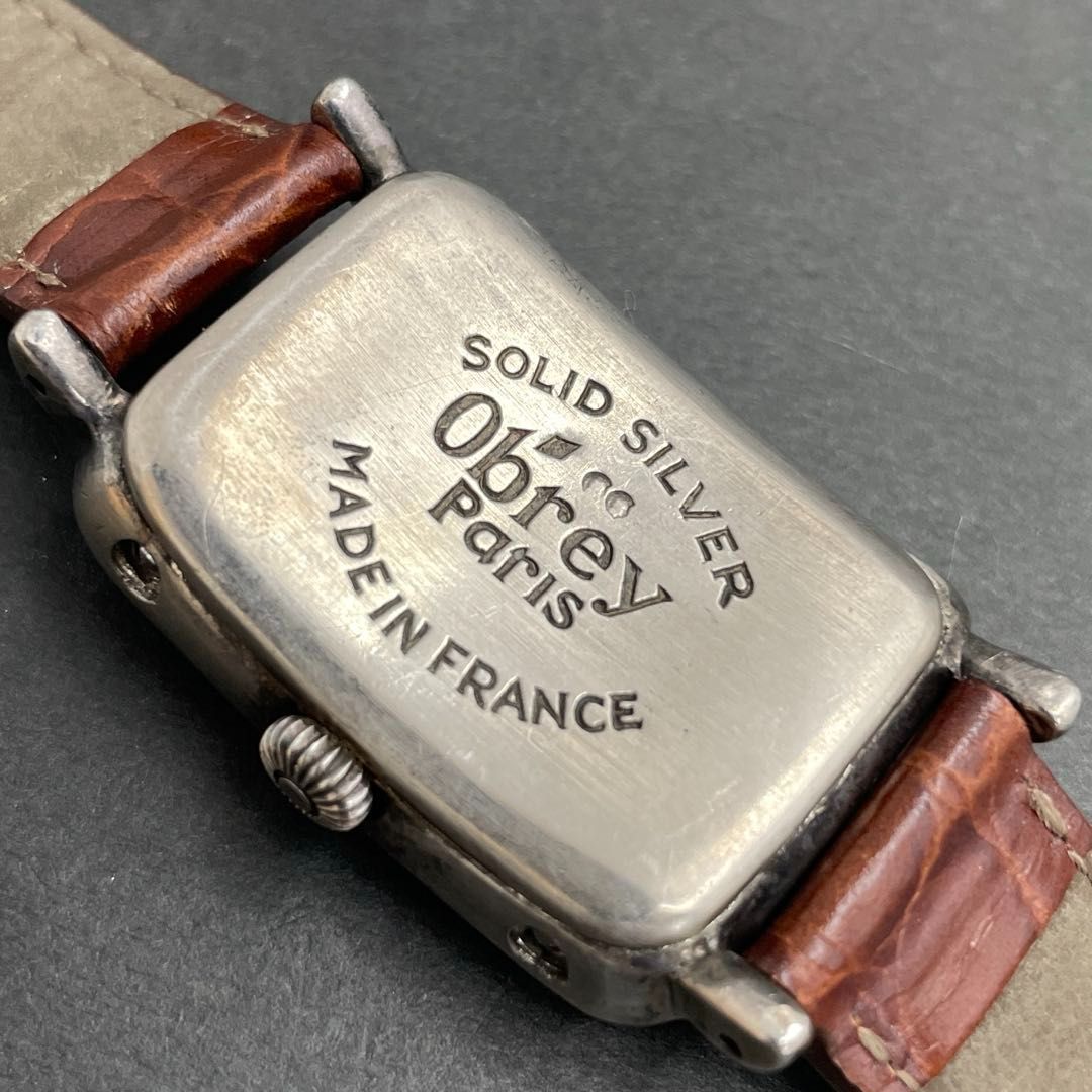 Obrey SOLID SILVER スクエア 革バンド オブレイ ソリッドシルバー