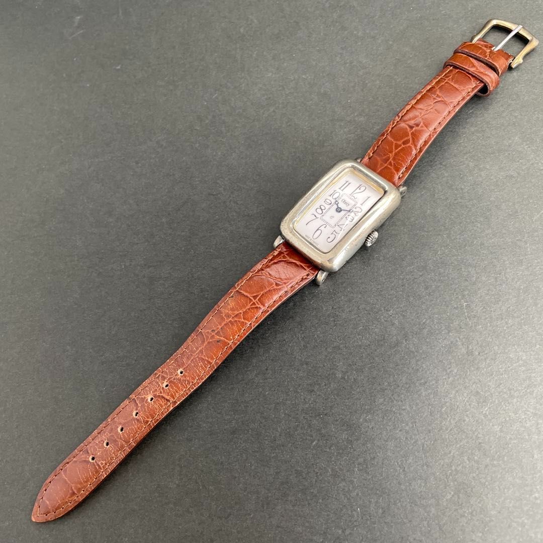 Obrey SOLID SILVER スクエア 革バンド オブレイ ソリッドシルバー