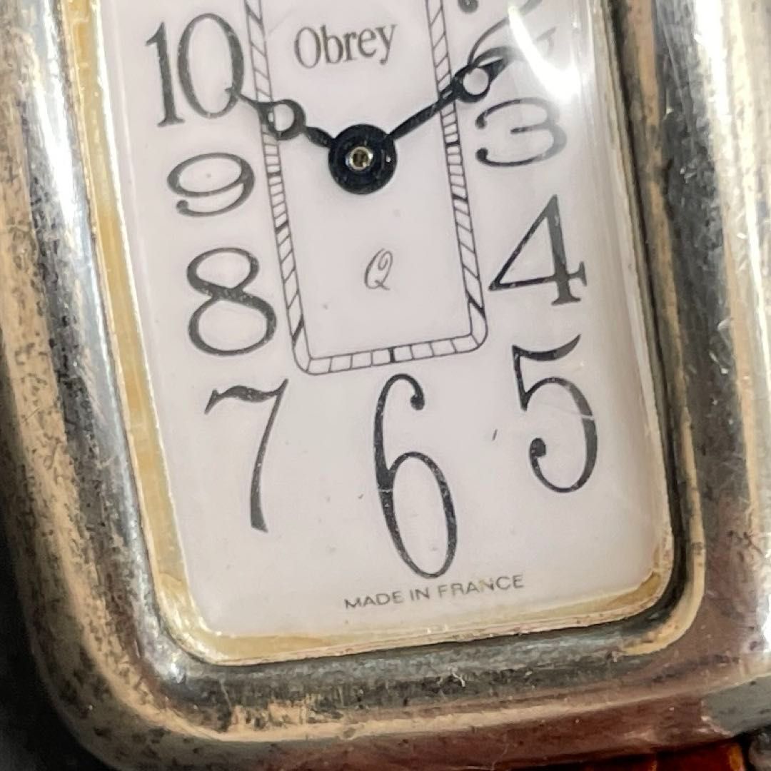 Obrey SOLID SILVER スクエア 革バンド オブレイ ソリッドシルバー
