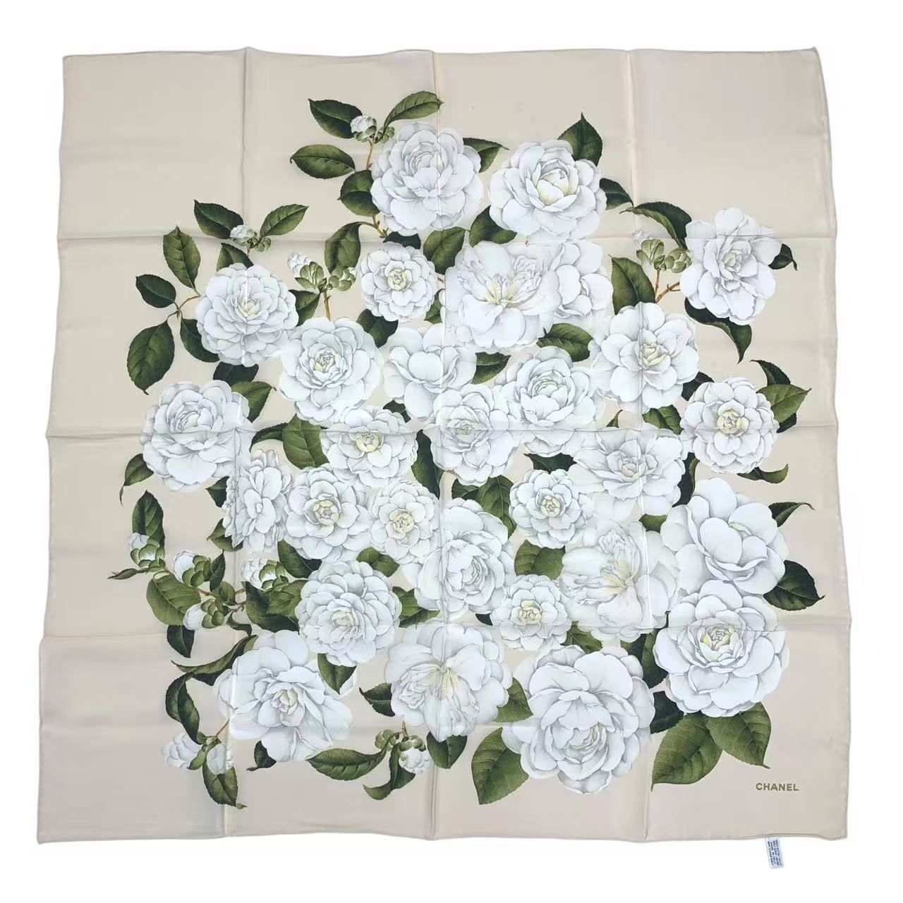 新品同様 CHANEL シャネル スカーフ シルク 花柄 ホワイト - メルカリ