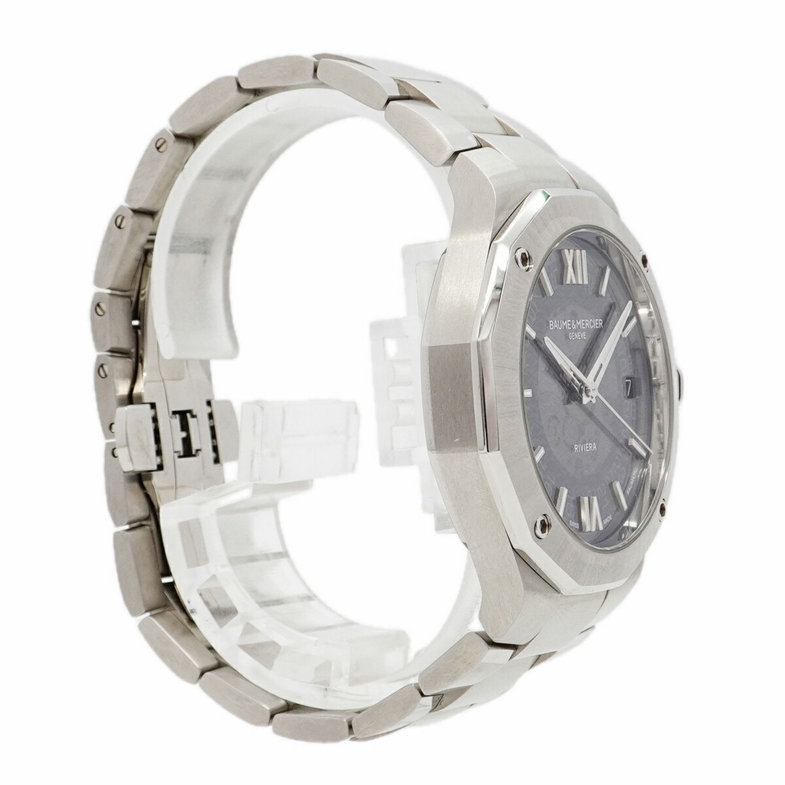  ボーム-メルシエ ビエラ ボーマティック M0A10715 グレー文字盤腕時計 メンズ 男性向け 自動巻き時計 腕時計(アナログ)