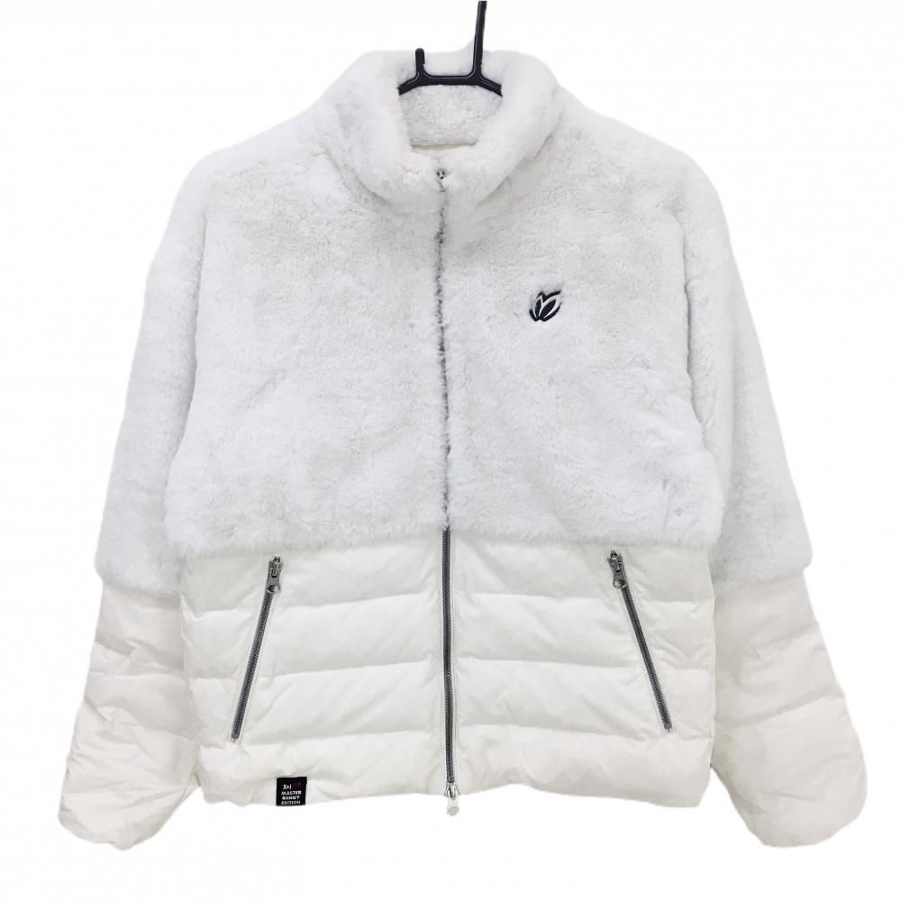 美品】マスターバニー 切替ダウンジャケット 白 胸下ダウン ファー