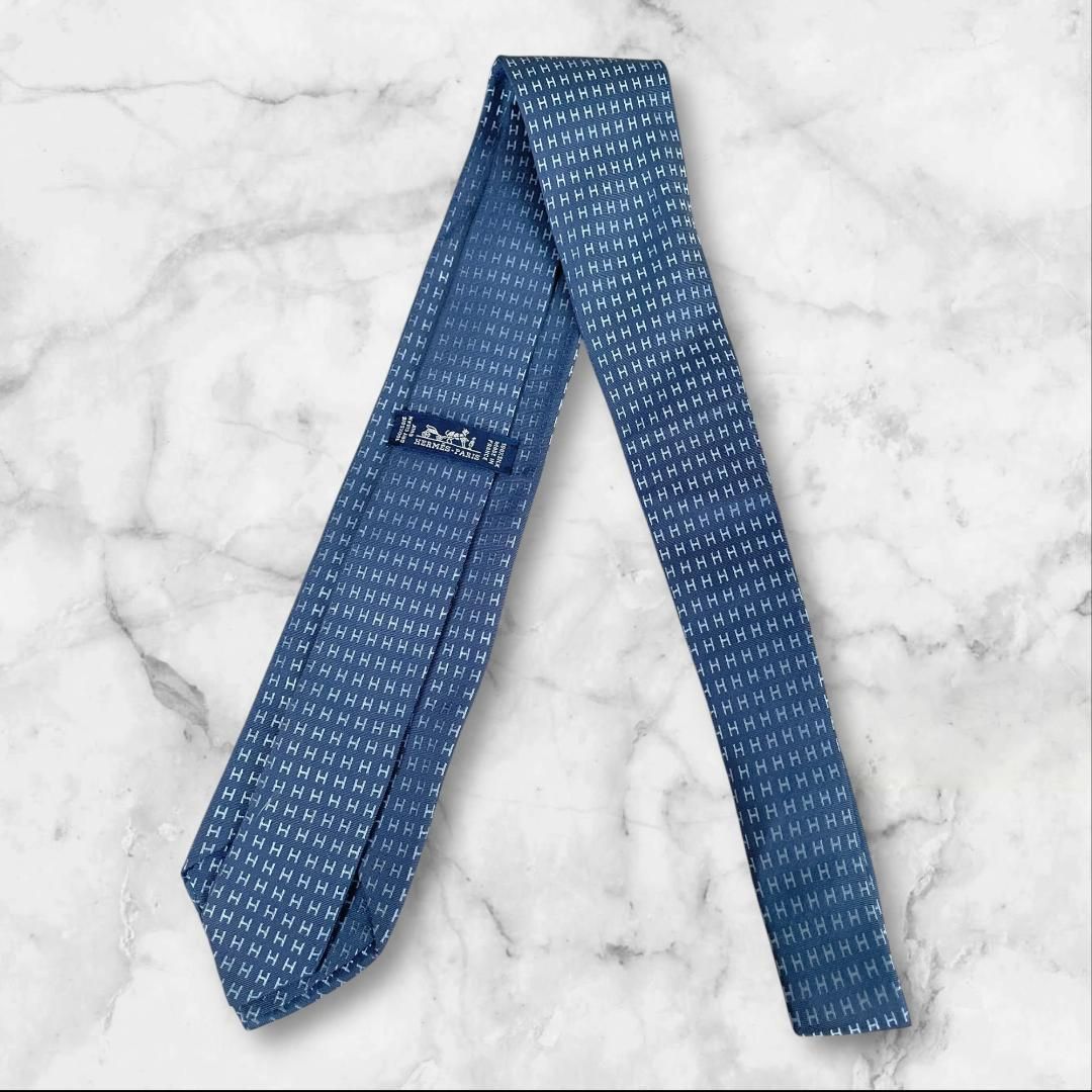 エルメス Hロゴ総柄 シルク ブルー系 - メルカリ