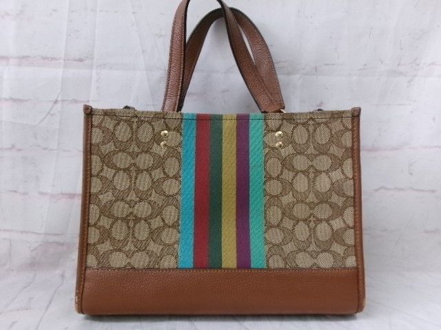 中古】COACH ｺｰﾁ ﾃﾞﾝﾌﾟｼｰｼｸﾞﾈﾁｬｰ2Wayﾄｰﾄﾊﾞｯｸﾞ C5794 ﾌﾞﾗｳﾝ 991900068