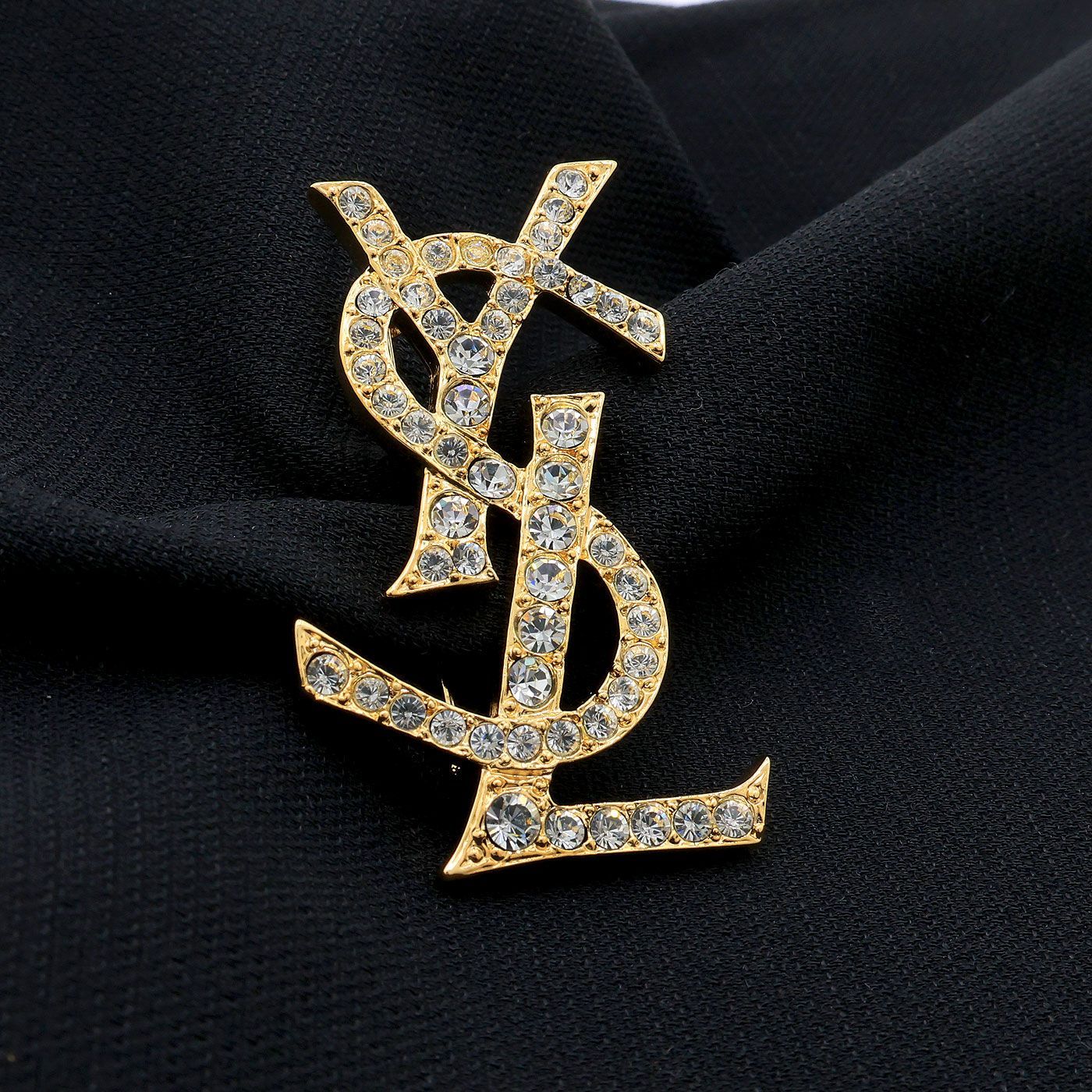 美品 】Yves Saint Laurent イヴ・サンローラン ブローチ YSL