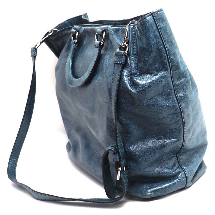 PRADA プラダ トライアングルロゴ レザー 2WAY トートバッグ 2Way