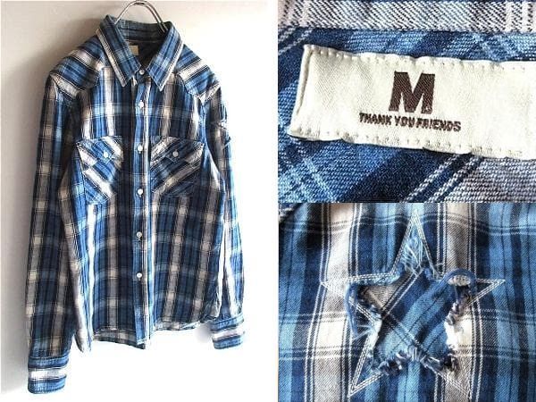 キムタク/木村拓哉さん 亀梨和也さん着 M エム washed indigo check