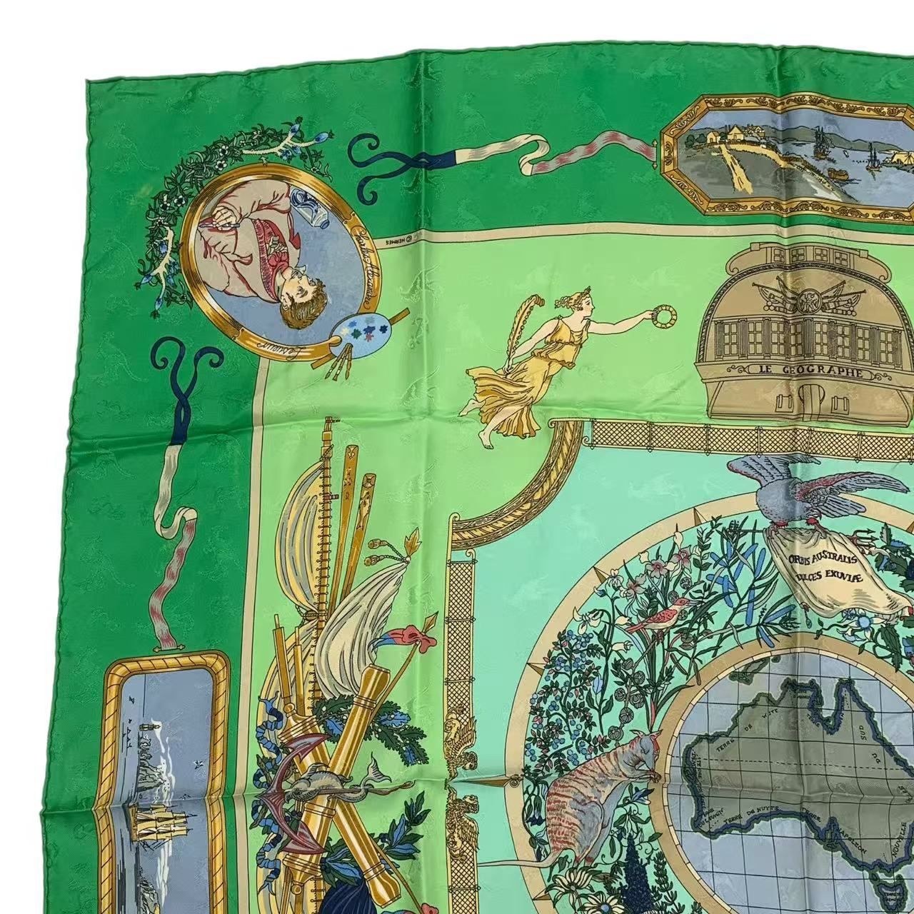 HERMES カレ90 GEOGRAPHE地理学者 エルメス スカーフ カレ90 LE