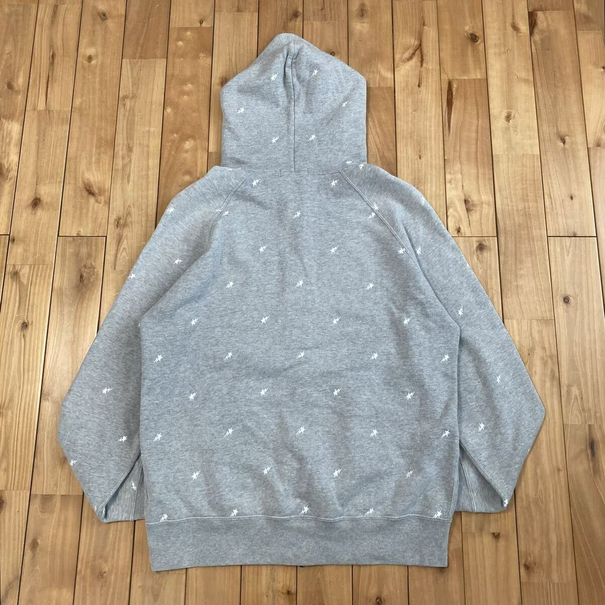 ☆XL☆ 刺繍 BAPE スター パーカー グレー a bathing ape star BAPE