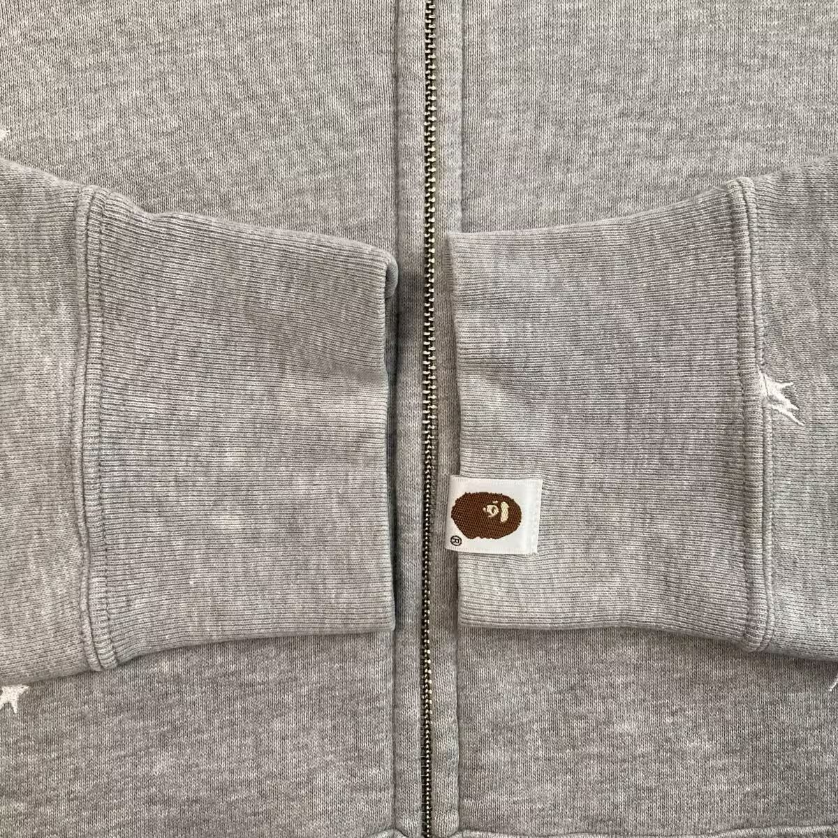 ☆XL☆ 刺繍 BAPE スター パーカー グレー a bathing ape star BAPE 