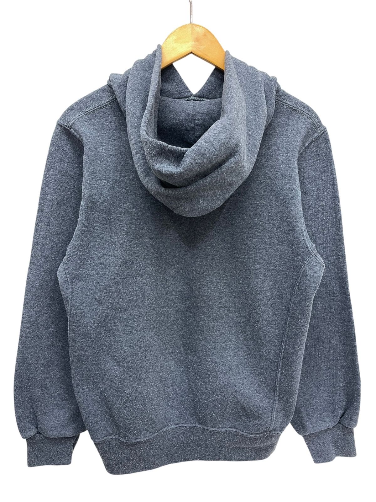 RUSSELL ATHLETIC (ラッセルアスレティック) カレッジ系パーカー フーディー プリント 前V 裏起毛 00S 古着 KNOX FALCONS S ダークグレー メンズ/045