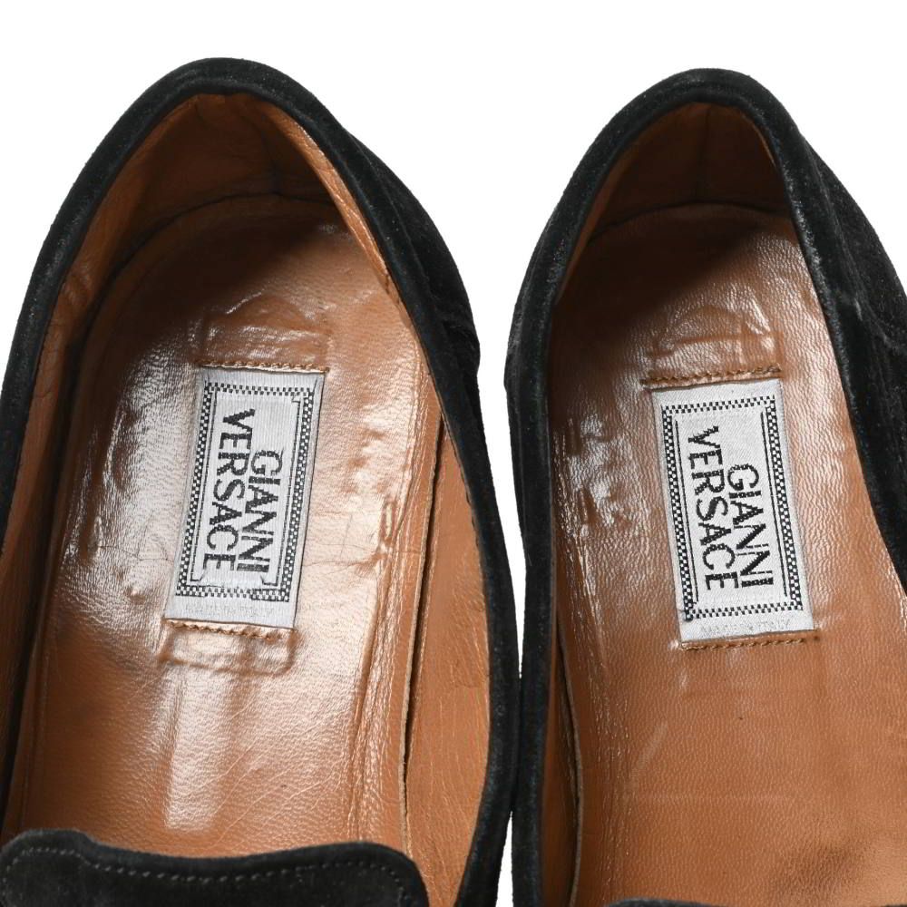Gianni Versace ヴィンテージ メタル メデューサ スエード モカシン
