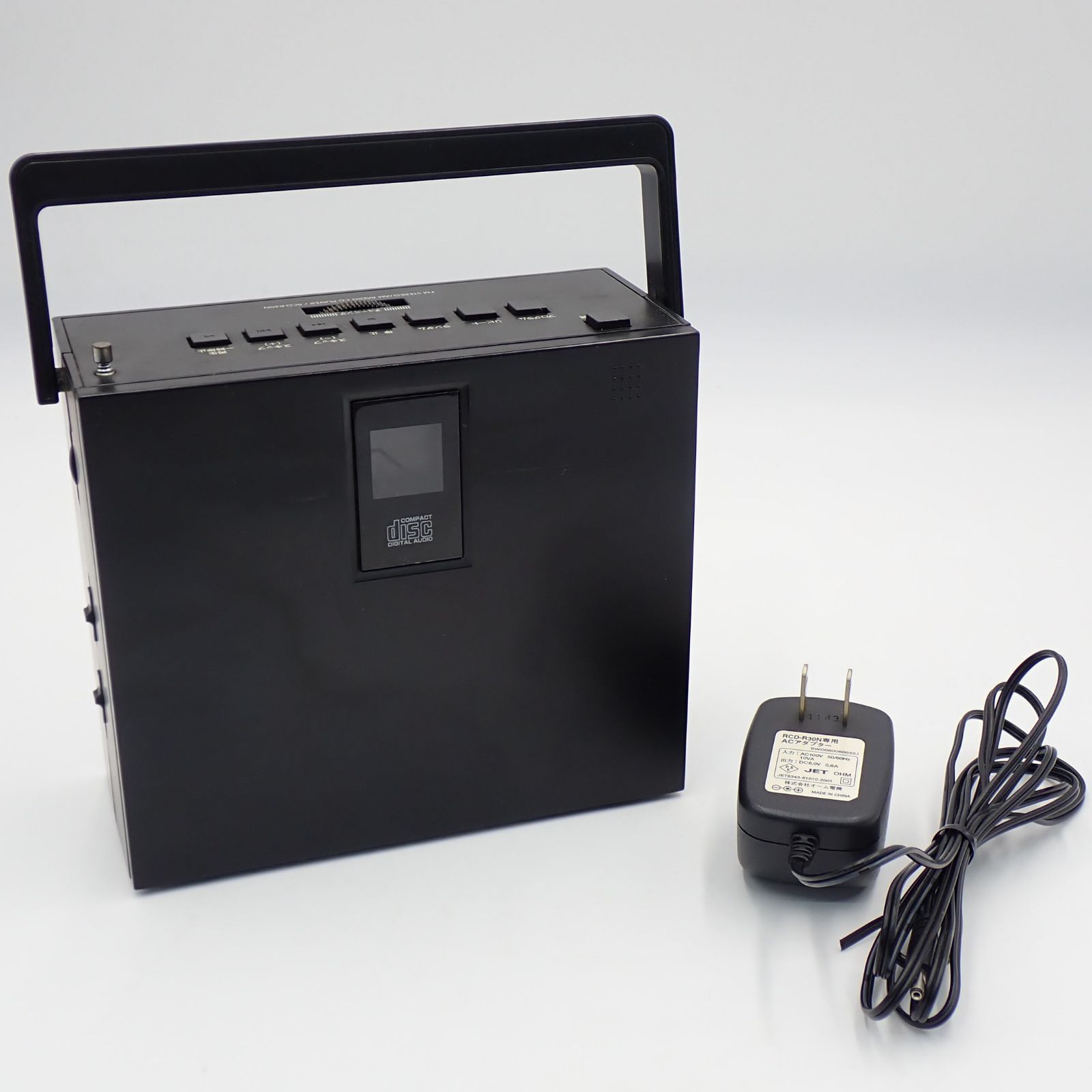 【中古】オーム電機 ラジカセ RCD-R30N-K [ブラック] オーム電機 AudioComm ステレオCDラジオ RCD-R30N-K ブラック ジャンク