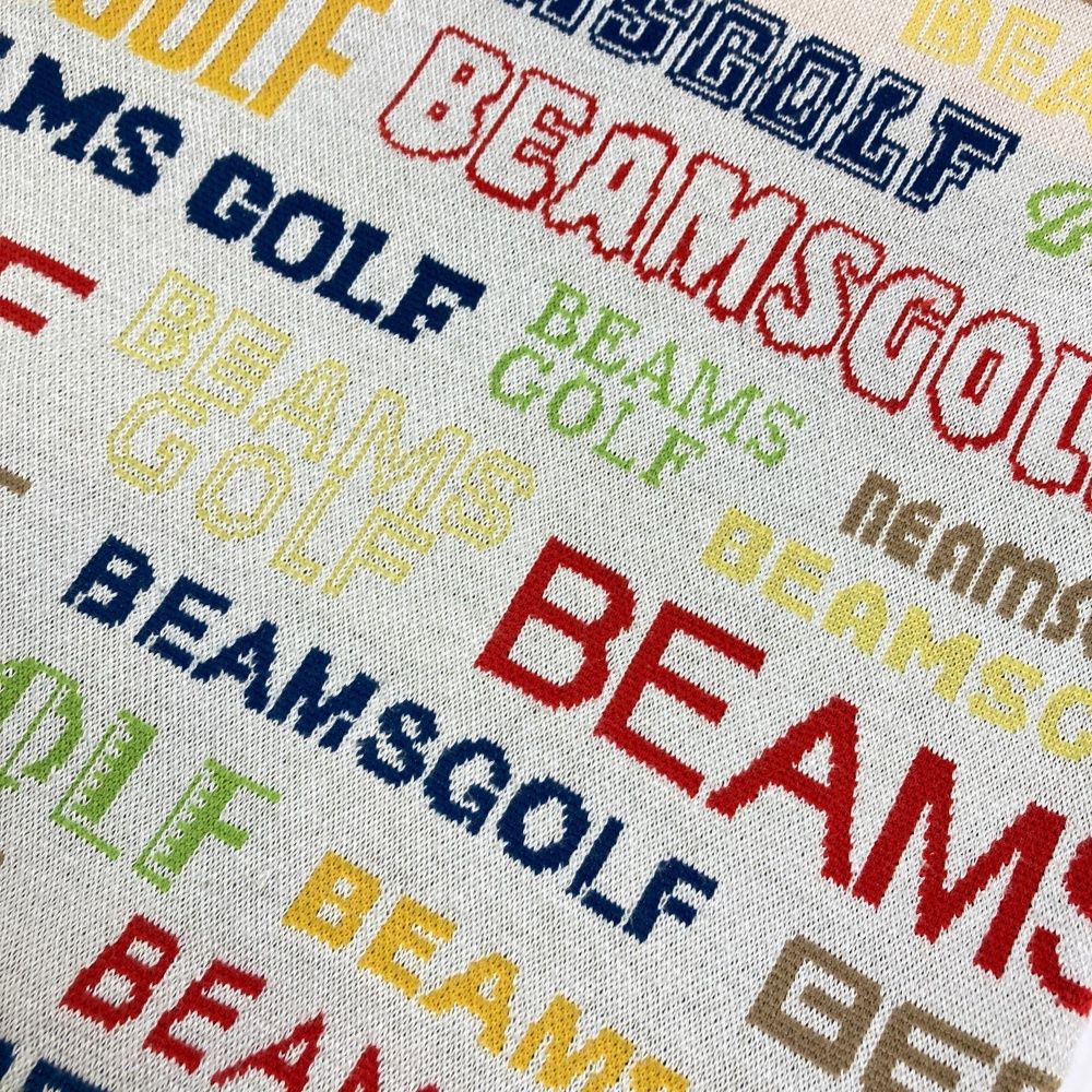 サイズ：M BEAMS GOLF ビームスゴルフ ニットセーター ロゴ 総柄