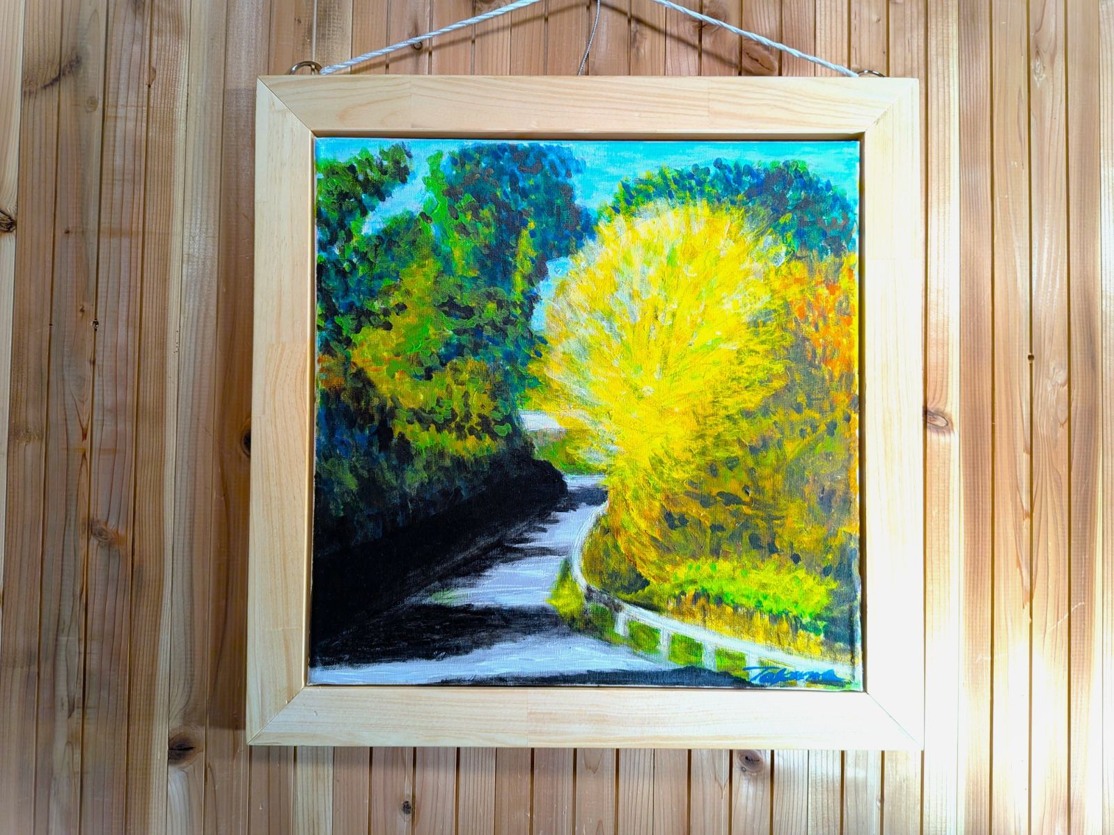 秋の径 アクリル F6 原画 インテリアアート - メルカリ