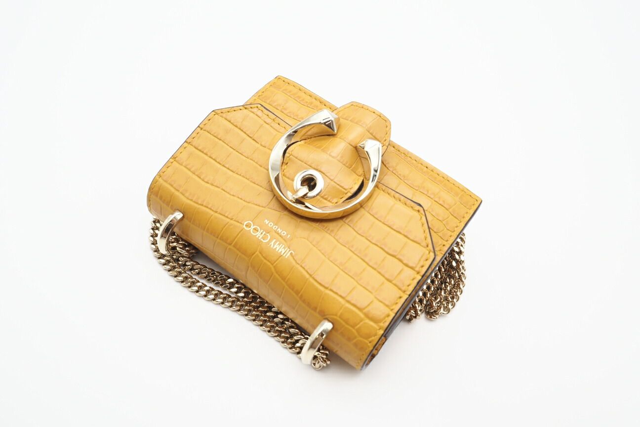 ☆3日以内返品可☆ 極美品 JIMMY CHOO ジミーチュウ クロコ型押し 