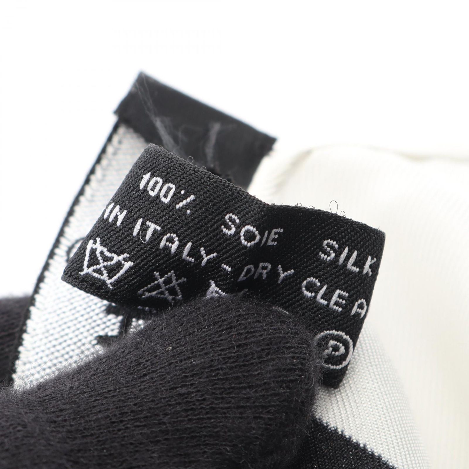 シャネル CHANEL スカーフ ココマーク ブラック/ホワイト シルク 