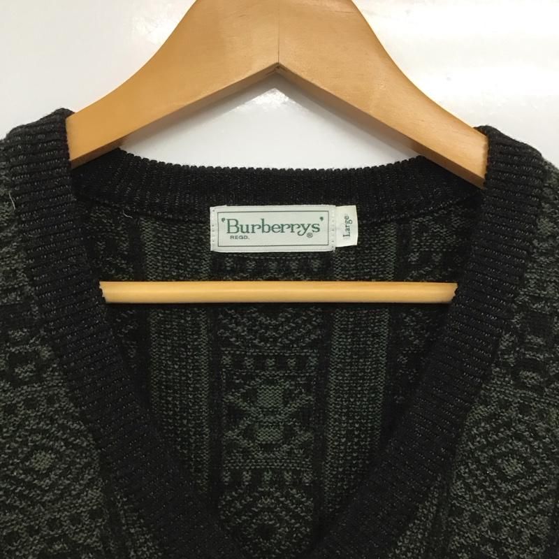 BURBERRY - 90s スコットランド製 バーバリー Vネック ニット セーター