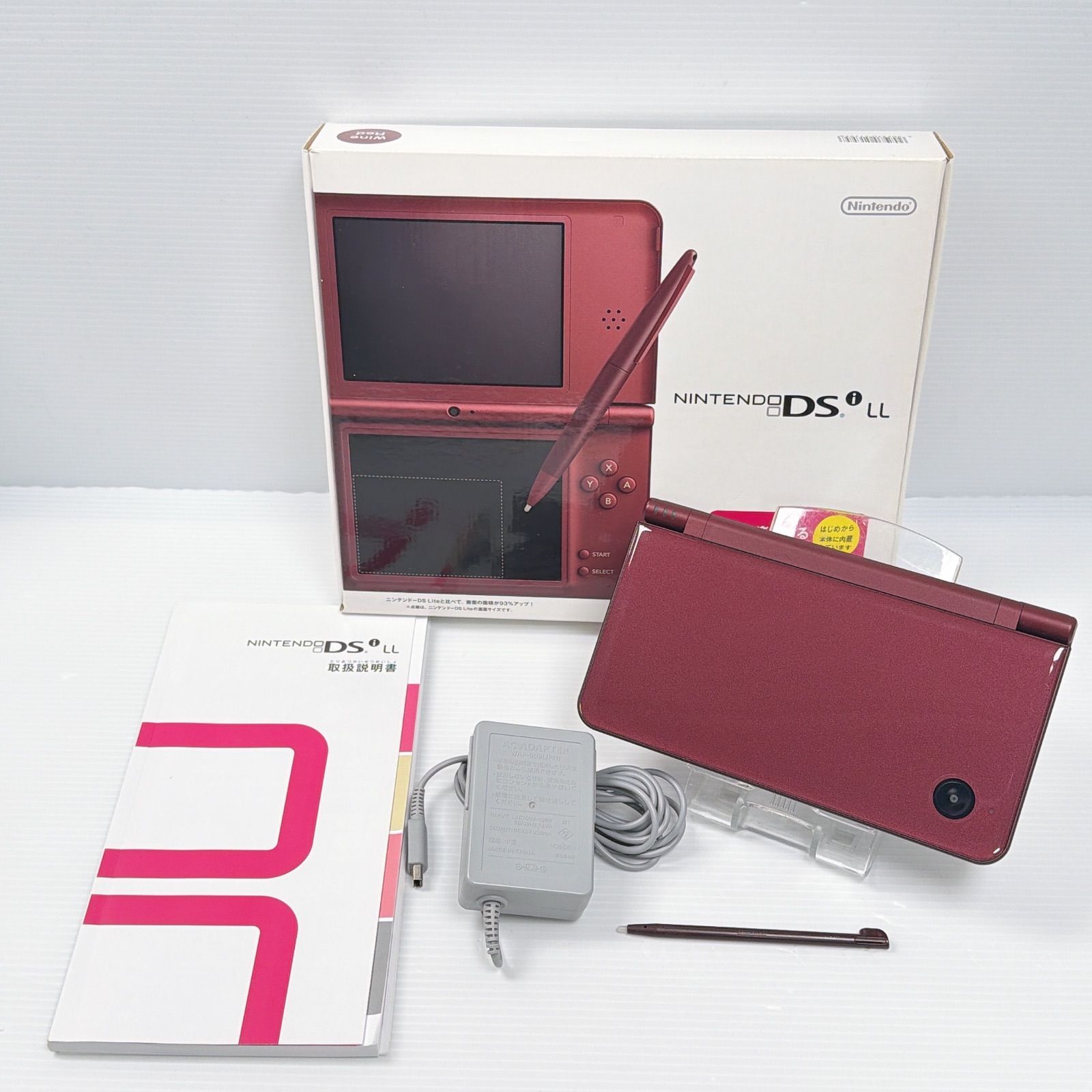 極美品 ニンテンドー DSiLL ワインレッド 遊べるセット 動作確認済み