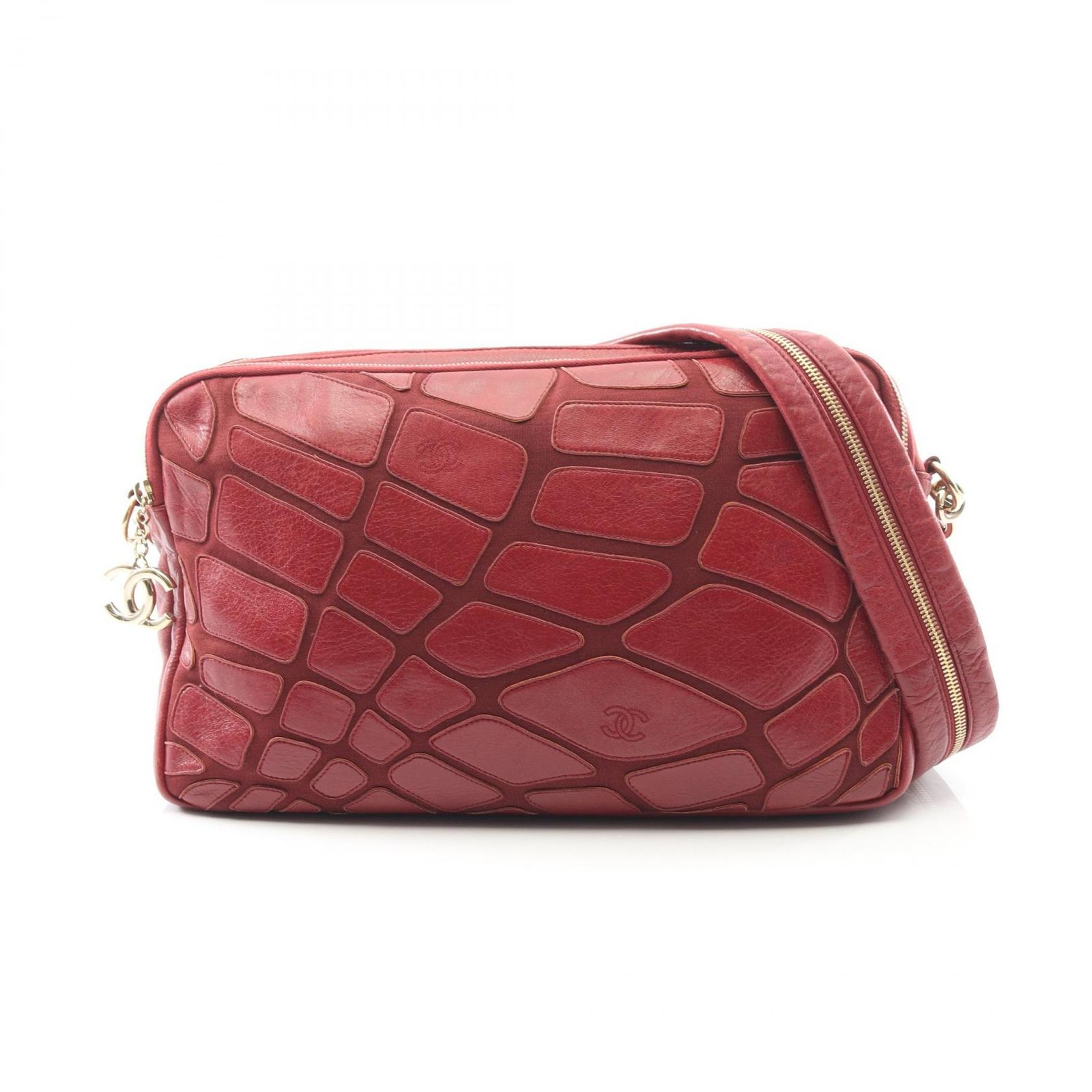 シャネル CHANEL ショルダーバッグ ココマーク レッド ラムスキン（羊 