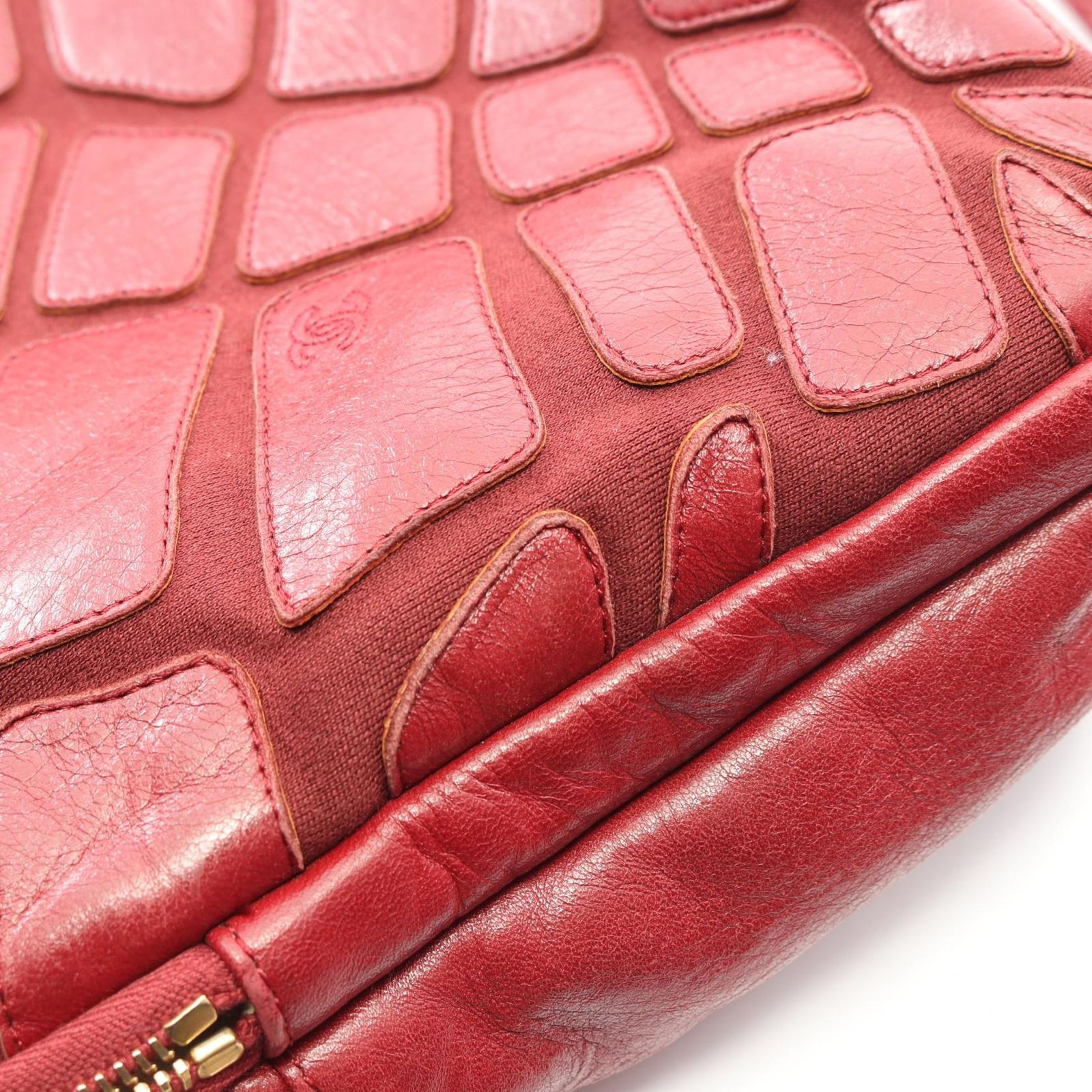 シャネル CHANEL ショルダーバッグ ココマーク レッド ラムスキン（羊 