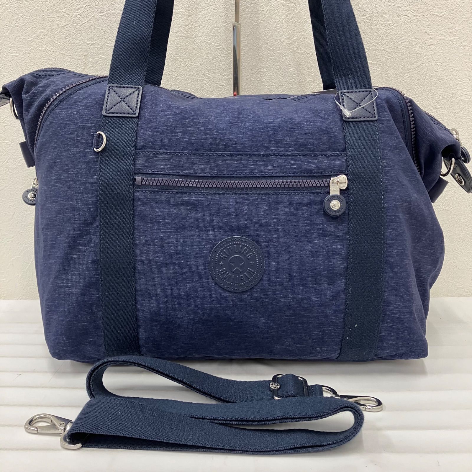 212 KIPLING キプリング ボストンバッグ 2way アートエム ネイビー系 
